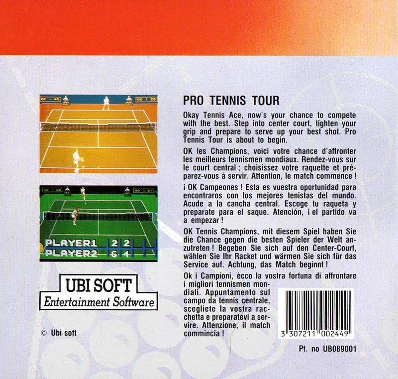 Pro Tennis Tour box back
