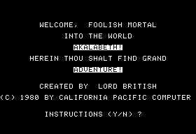 Akalabeth: World of Doom screenshot