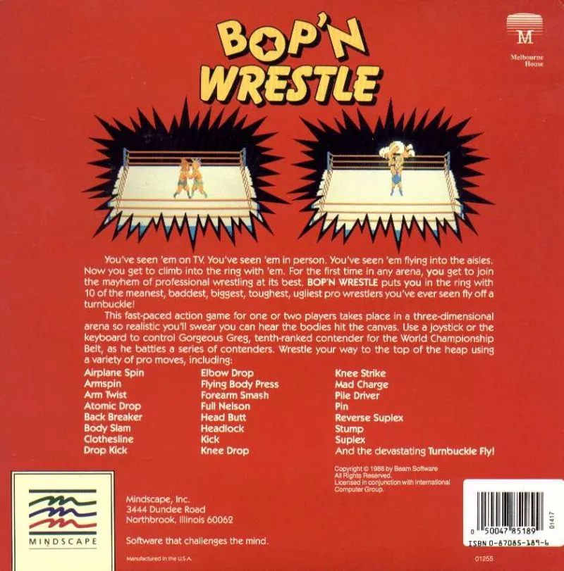 Bop'N Wrestle box back