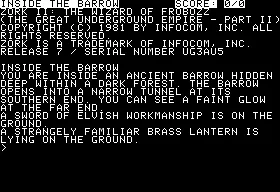 Backdrop artwork for Zork II: The Wizard of Frobozz