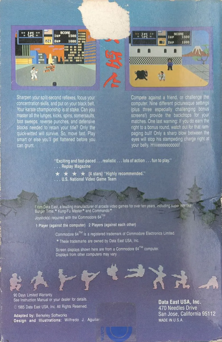Karate Champ box back