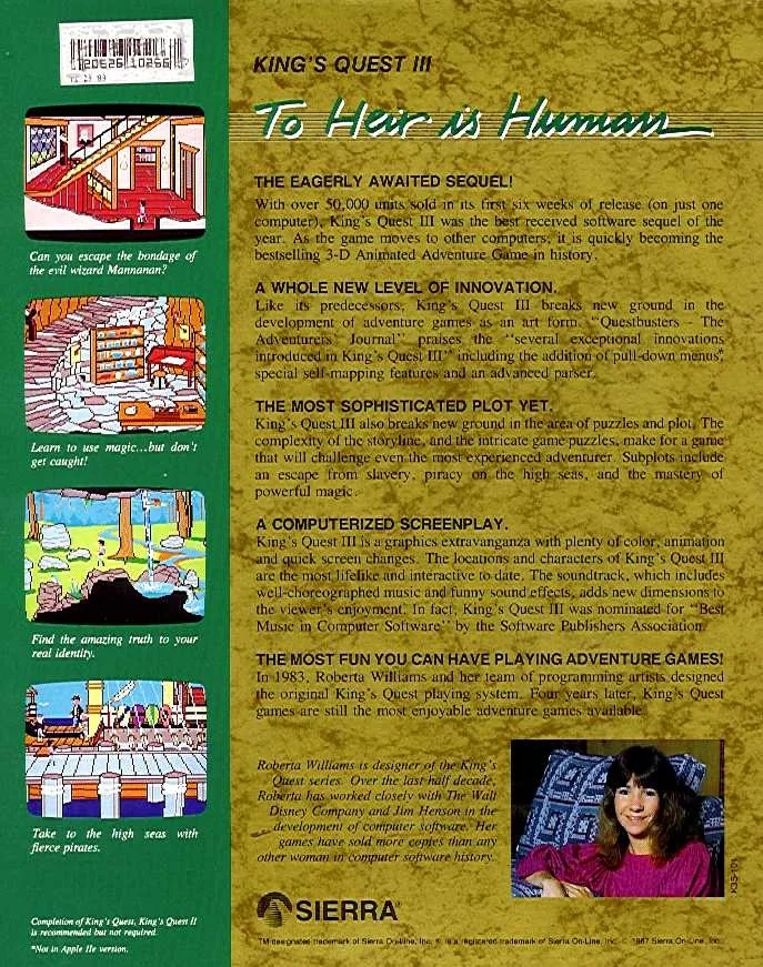 King's Quest III: To Heir is Human box back