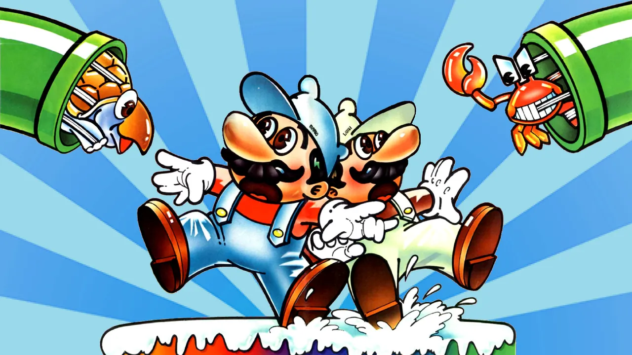 Backdrop artwork for Mario Bros.