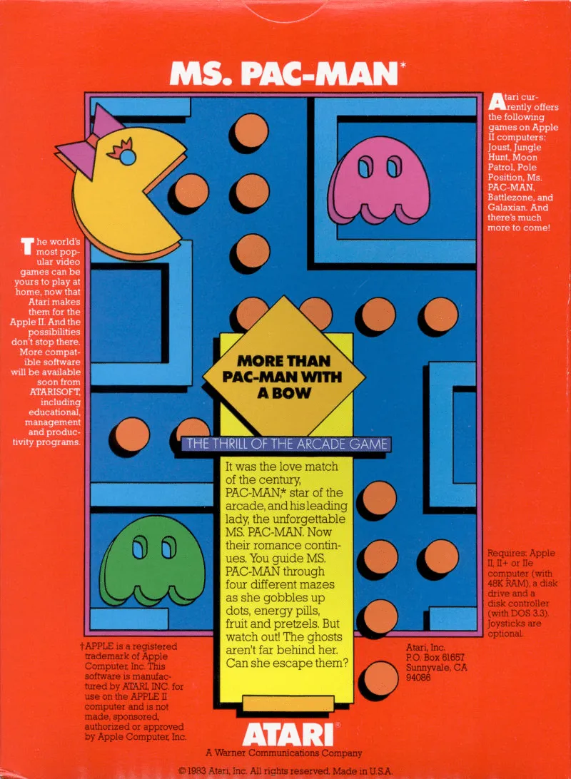 Ms. Pac-Man box back
