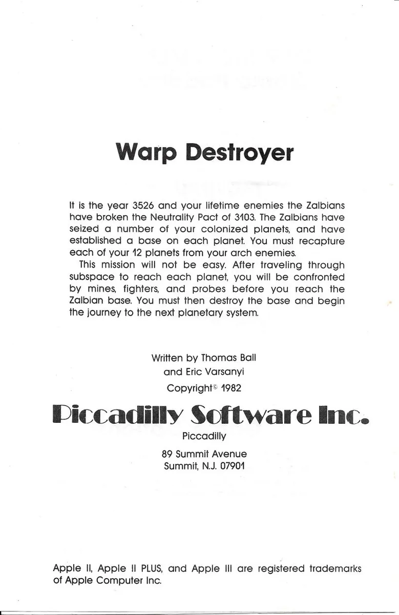 Warp Destroyer box back