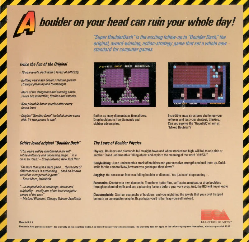 Super Boulder Dash box back