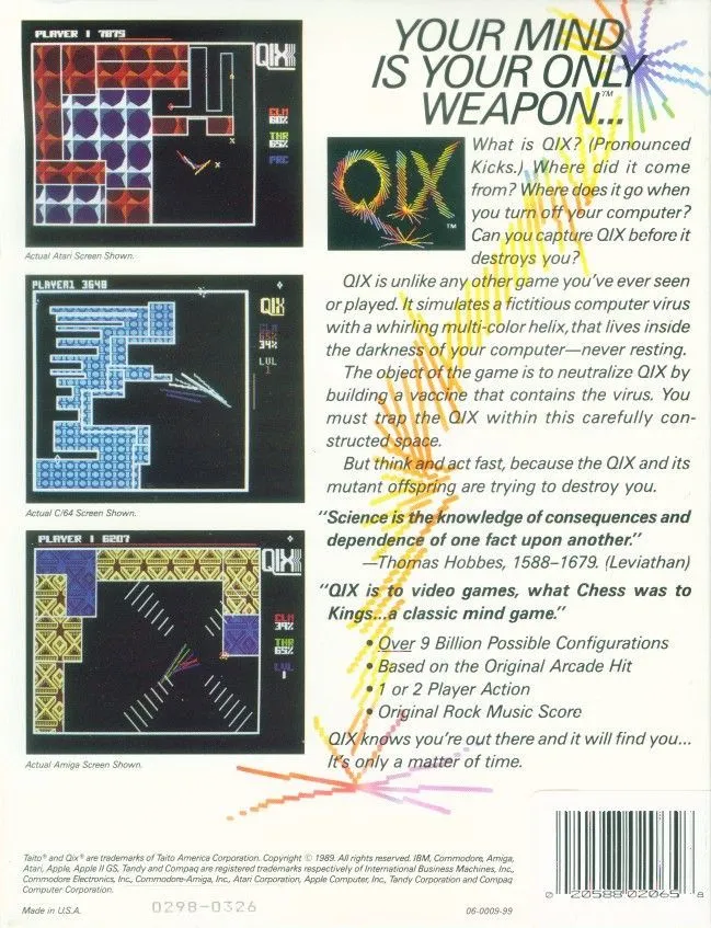 Qix box back