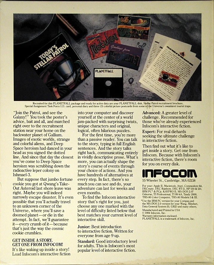 Planetfall box back