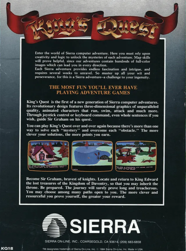 King's Quest box back