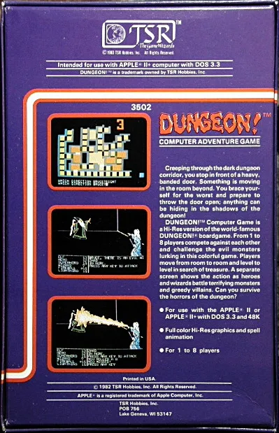 Dungeon! box back