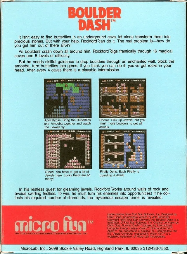 Boulder Dash box back