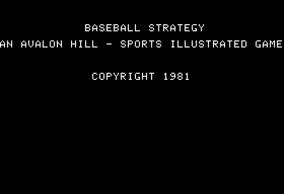 Computer Baseball Strategy screenshot