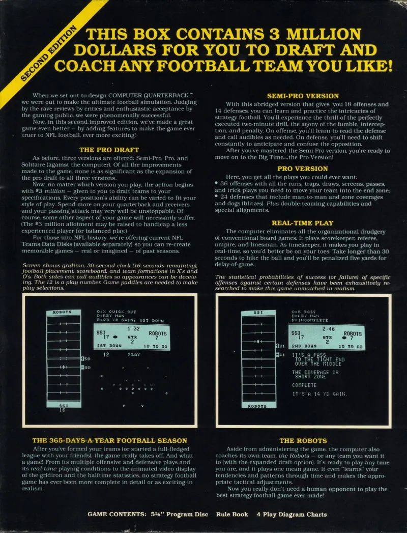 Computer Quarterback box back
