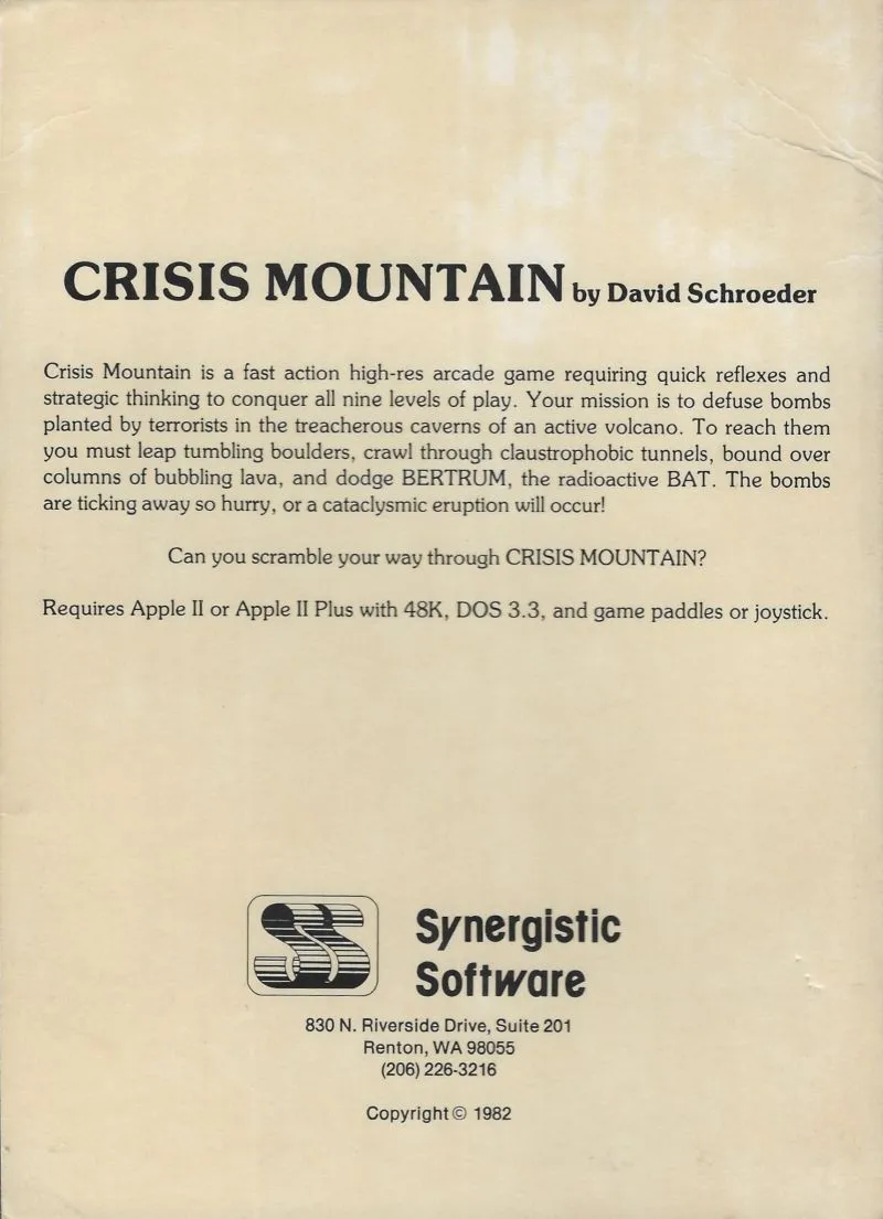 Crisis Mountain box back