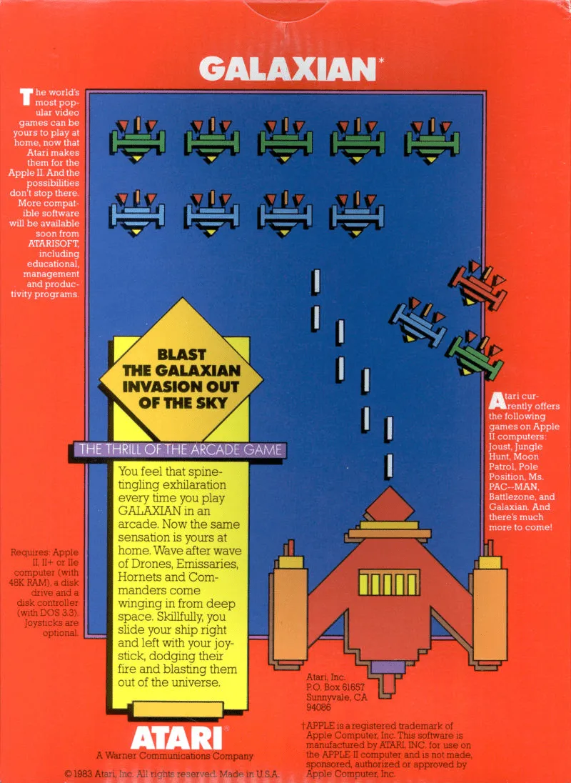 Galaxian box back