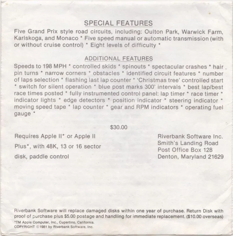 International Gran Prix box back