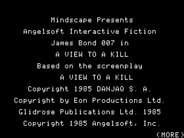 James Bond 007: A View to a Kill screenshot