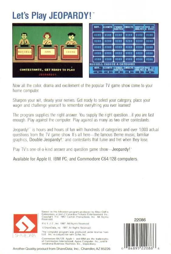 Jeopardy! box back