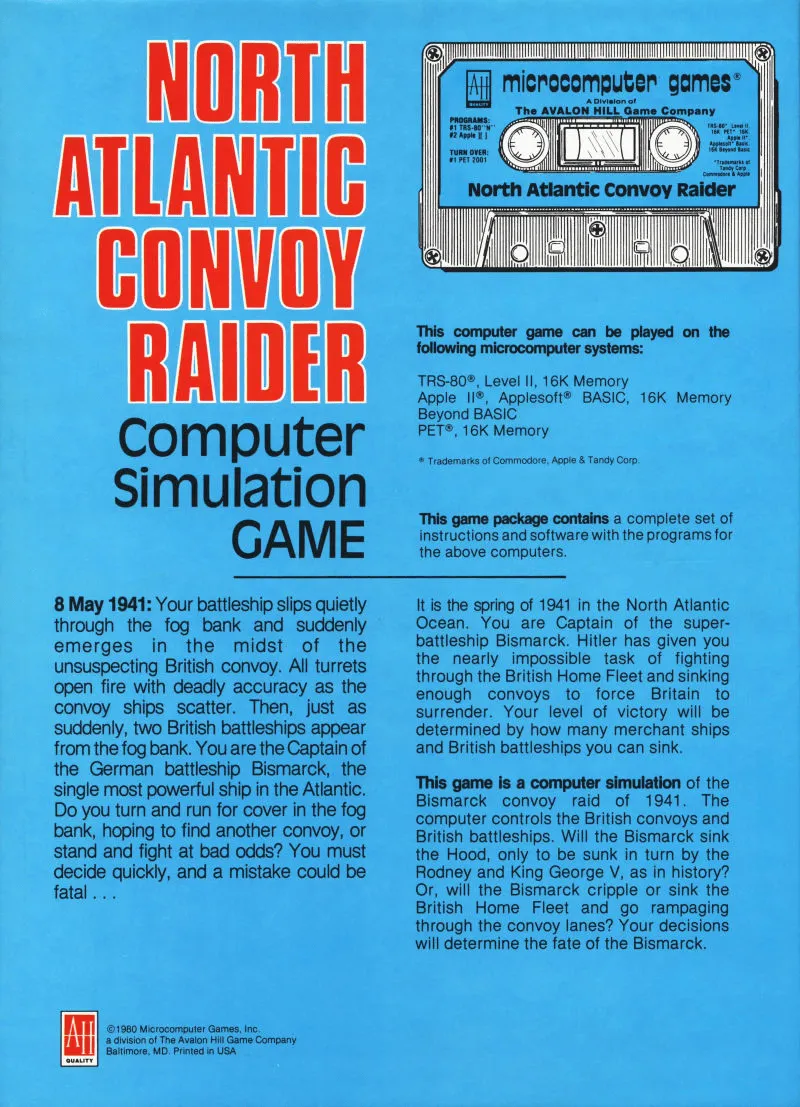North Atlantic Convoy Raider box back