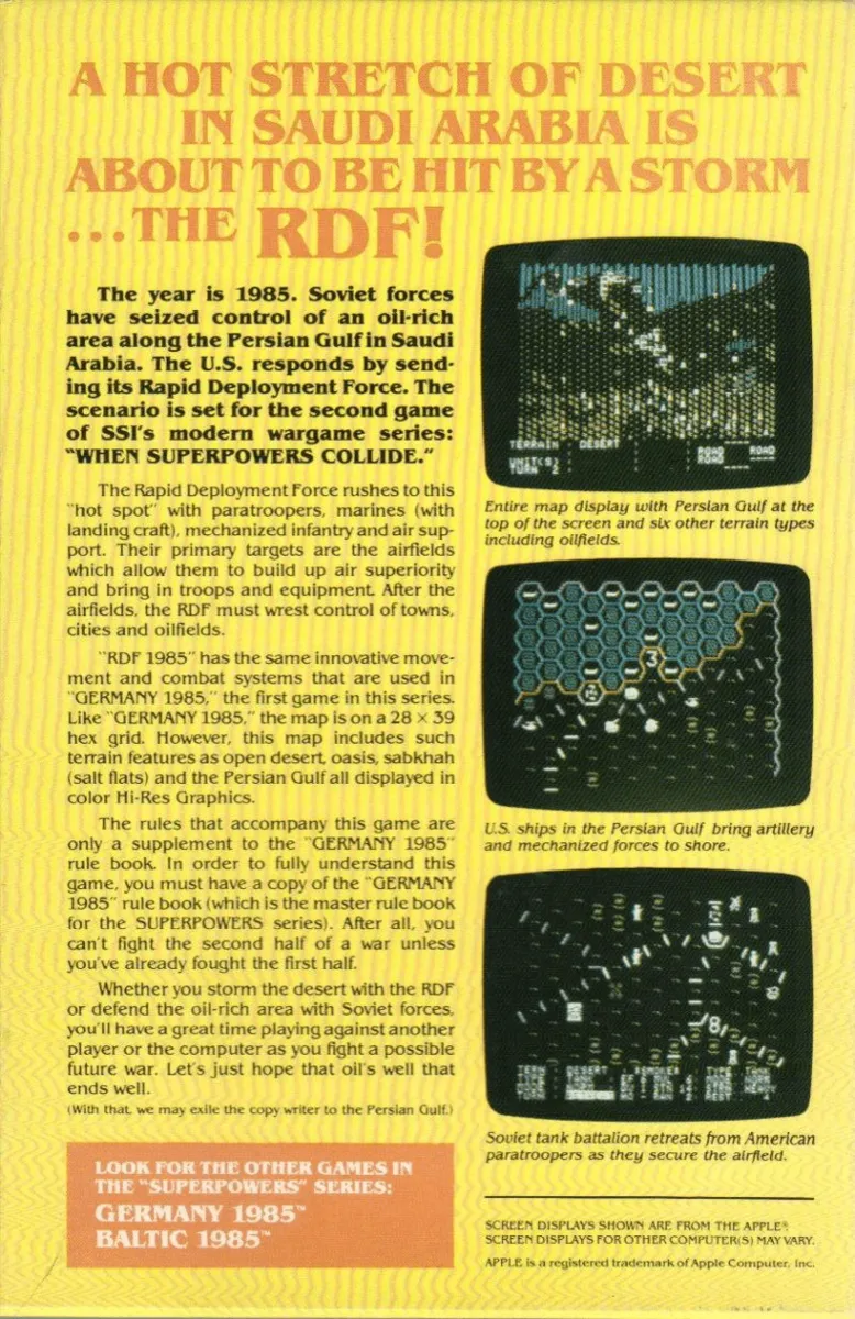 RDF 1985: When Superpowers Collide box back