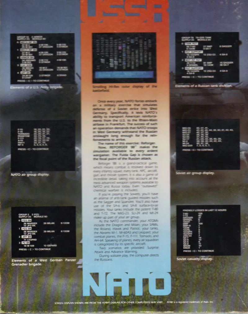 Reforger '88 box back