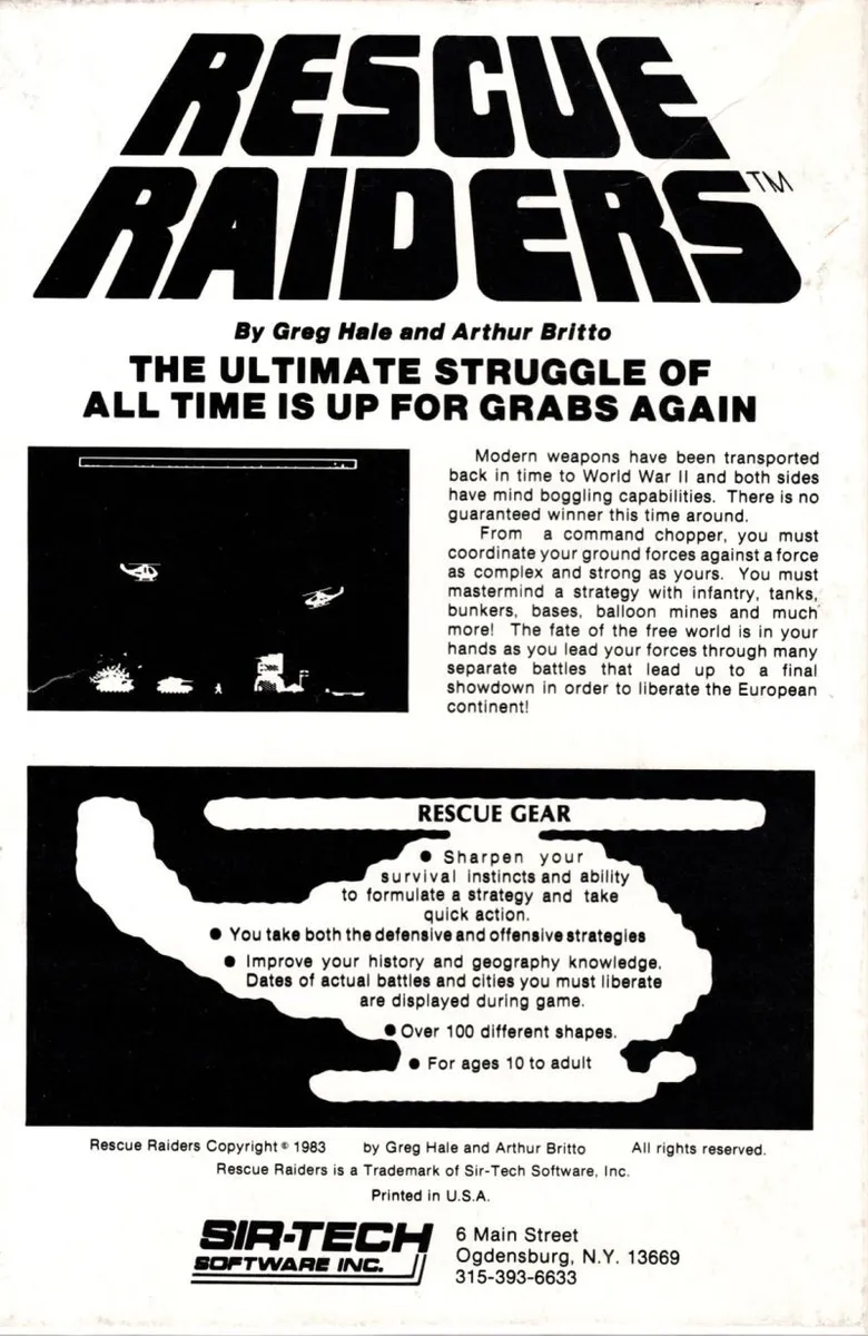Rescue Raiders box back