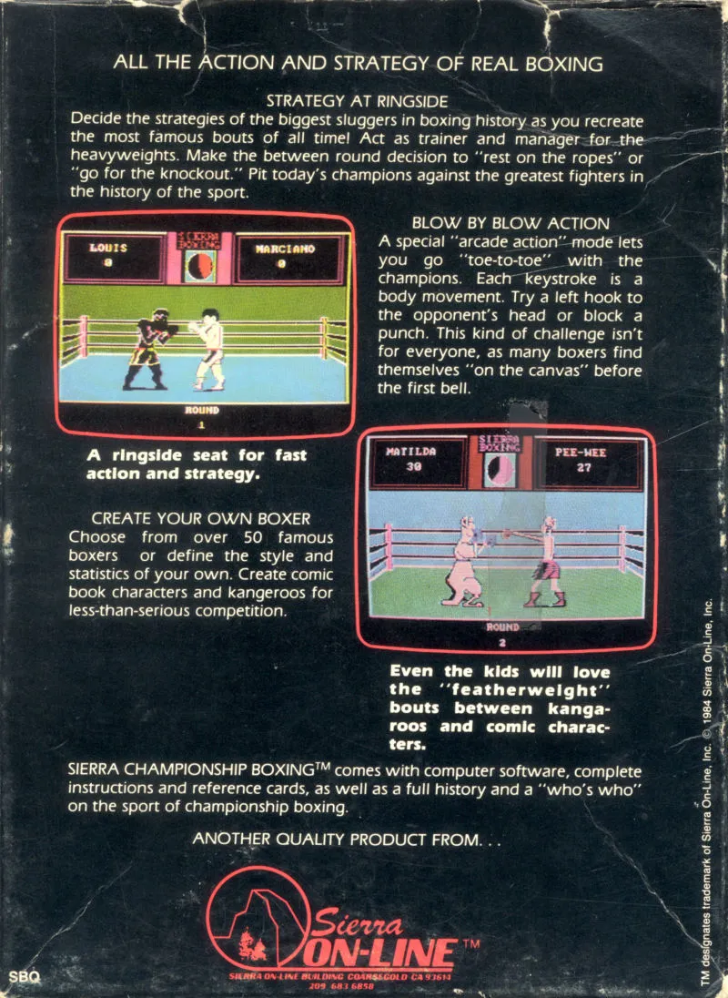 Sierra Championship Boxing box back