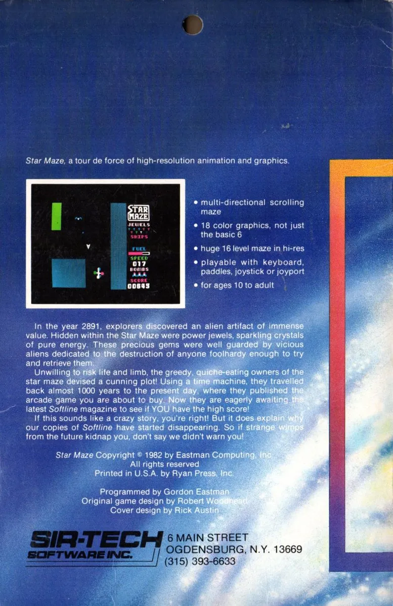 Star Maze box back