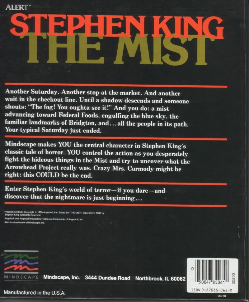 Stephen King: The Mist box back