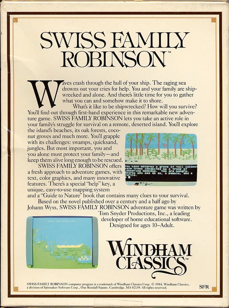 Swiss Family Robinson box back