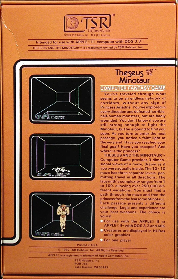 Theseus and the Minotaur box back