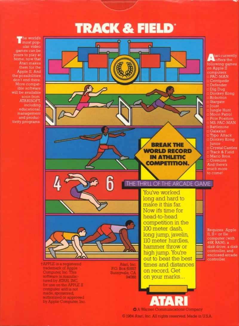Track & Field box back