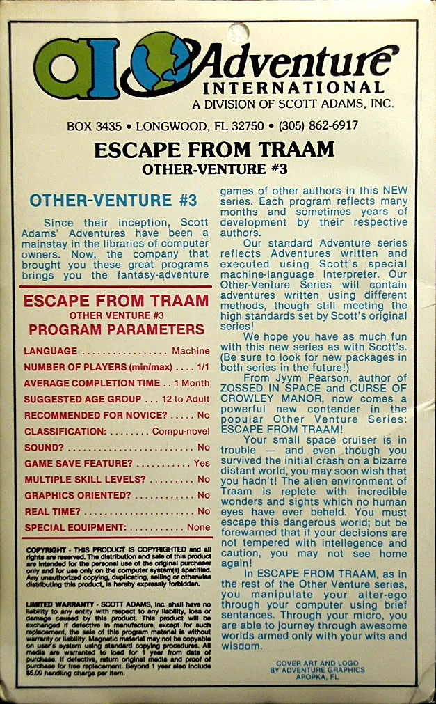 Escape from Traam box back