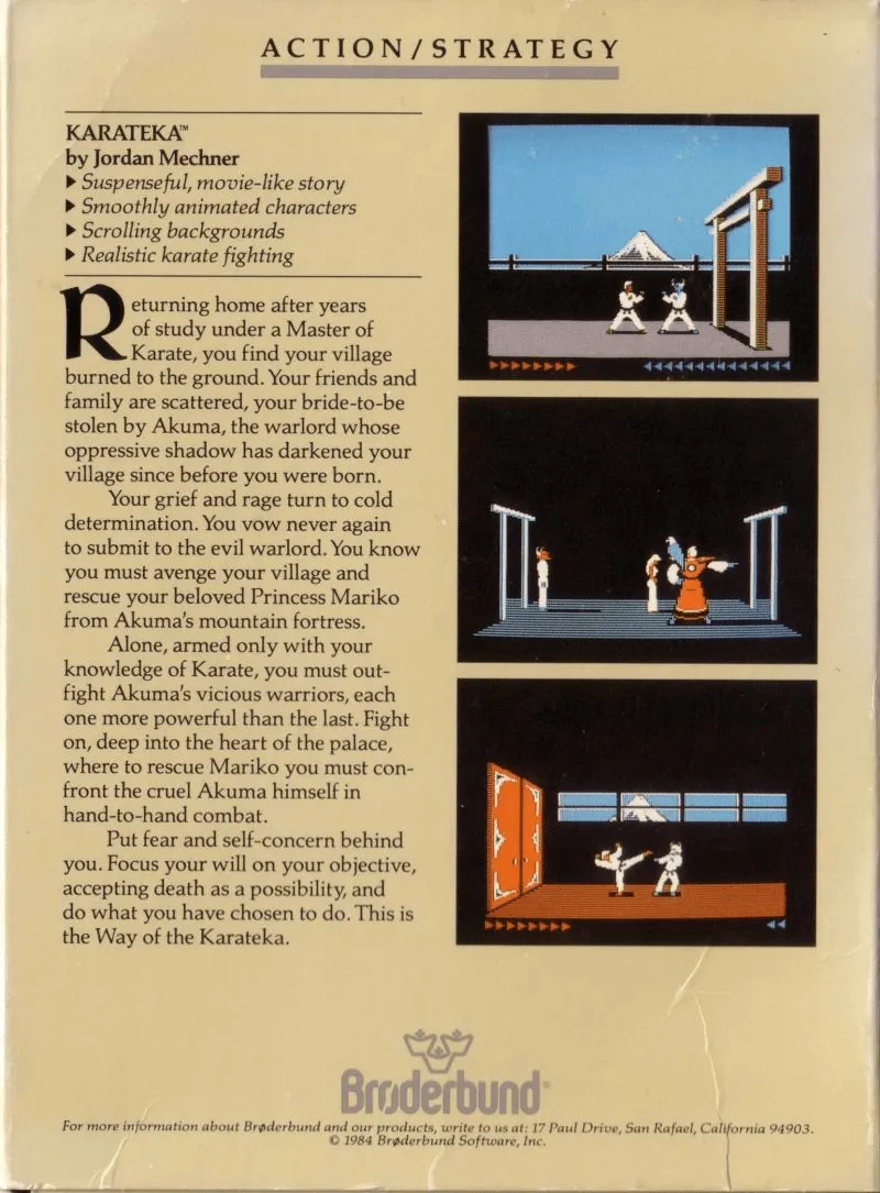 Karateka box back