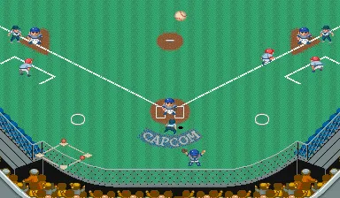 Backdrop artwork for Capcom Baseball