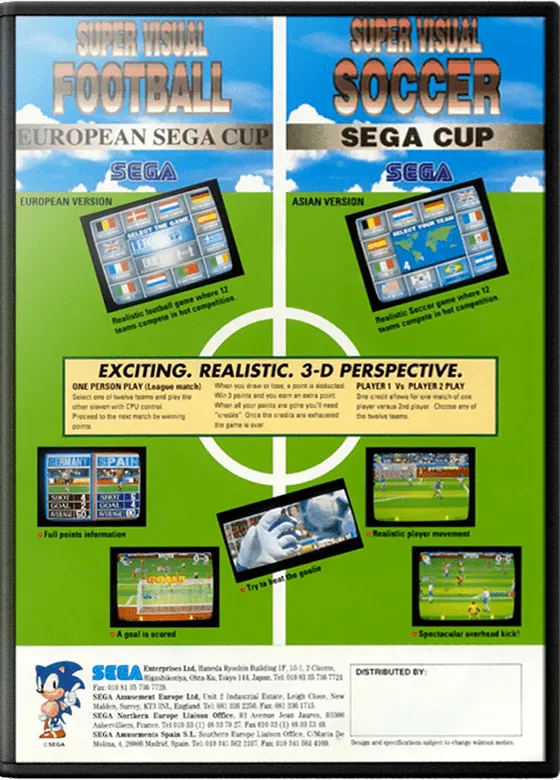 Super Visual Football: European Sega Cup box art