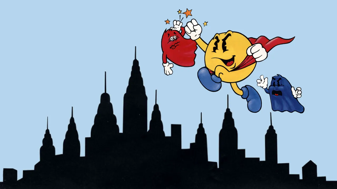 Backdrop artwork for Super Pac-Man