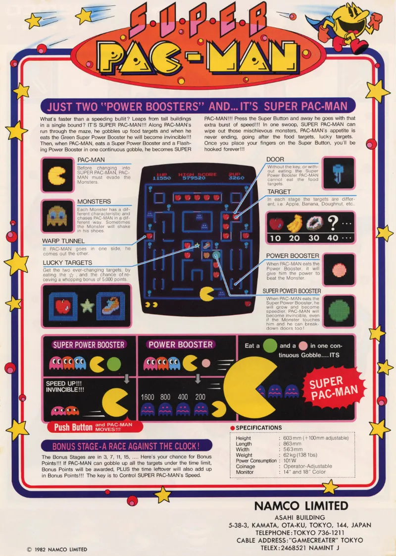Super Pac-Man box back