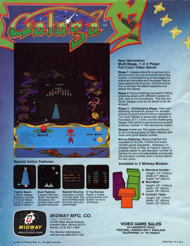 Galaga box back