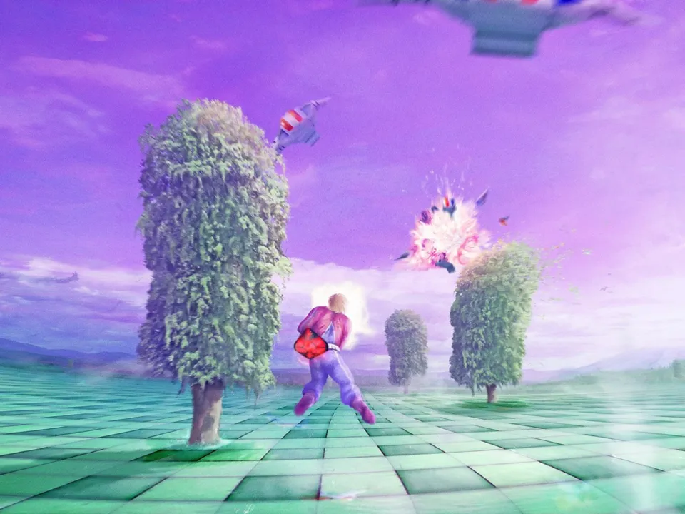 Backdrop artwork for Space Harrier