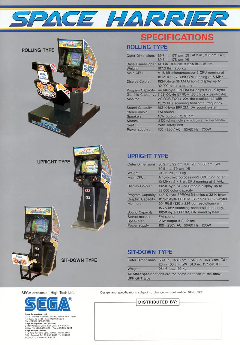 Space Harrier box back