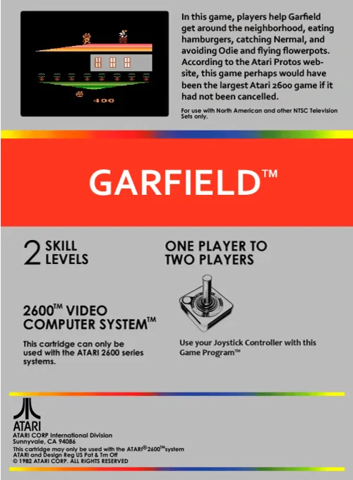 Garfield box back