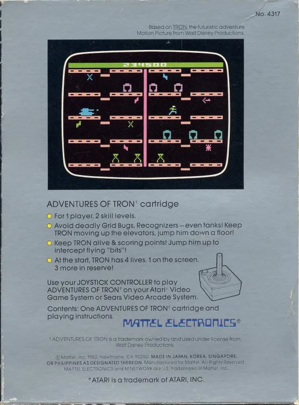Adventures of TRON box back