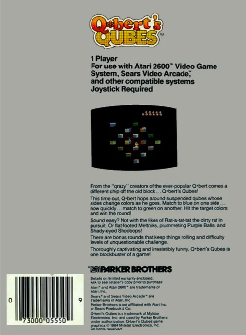 Q*bert's Qubes box back