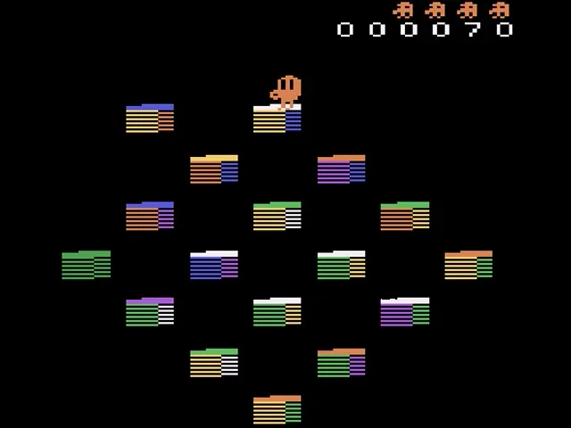 Backdrop artwork for Q*bert's Qubes