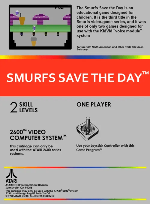Smurfs Save the Day box back
