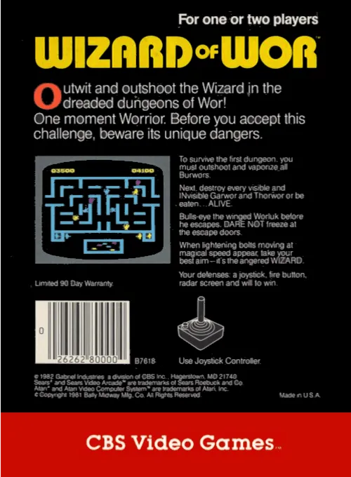 Wizard of Wor box back