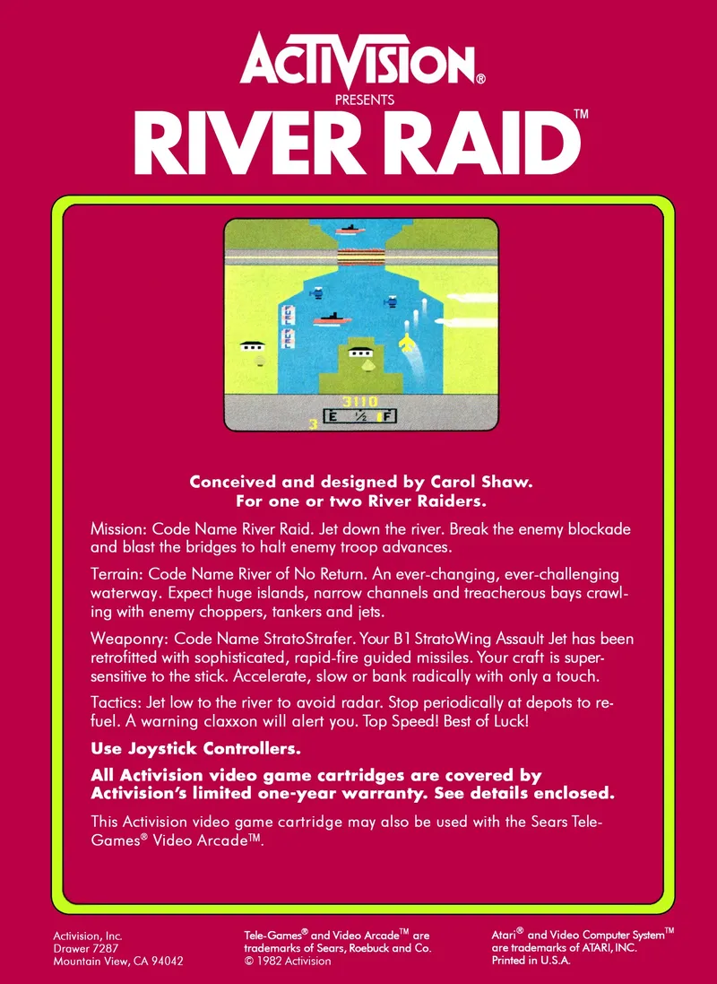 River Raid box back