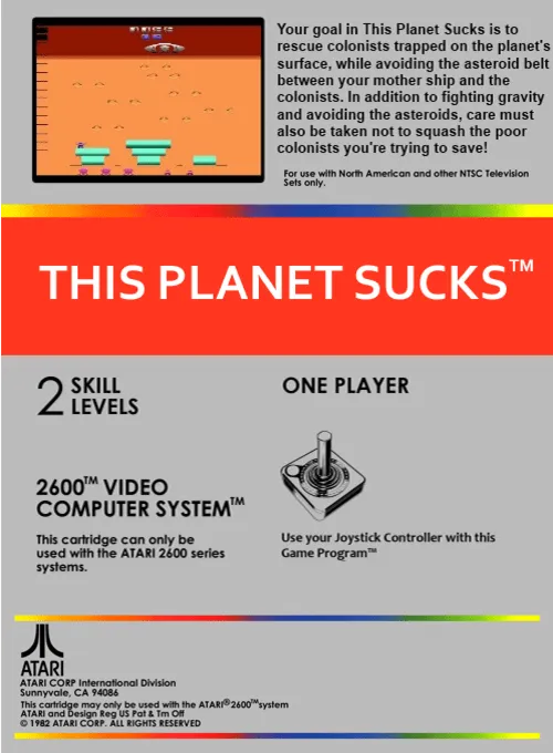 This Planet Sucks! box back