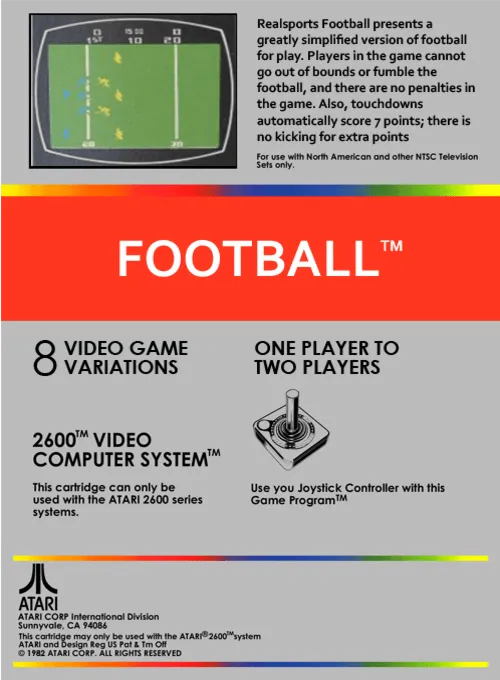 RealSports Football box back